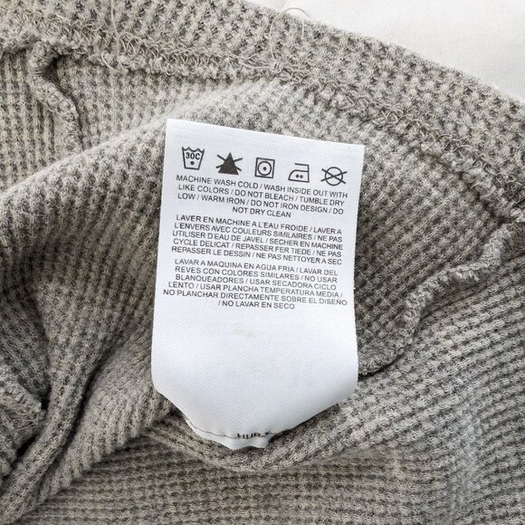 HURLEY Pullover Men's 2XL Gray Henley Waffle Hooded Long Sleeve Casual - Picture 13 of 15